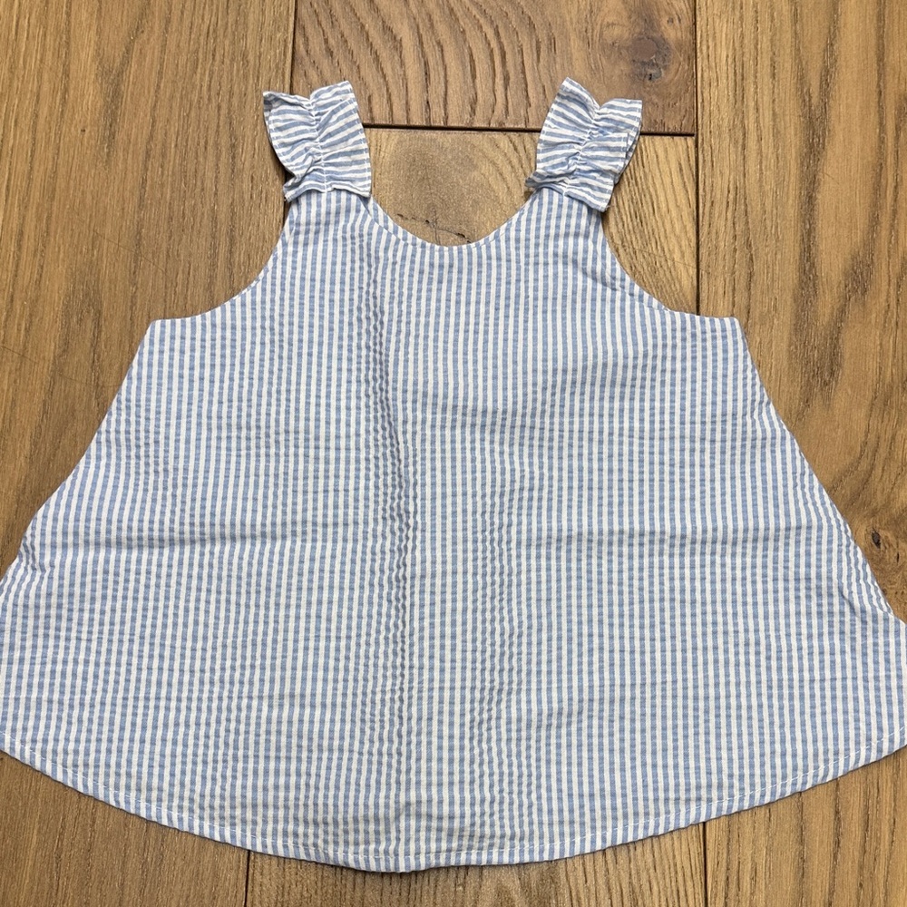 Blue and White Striped Baby Dress